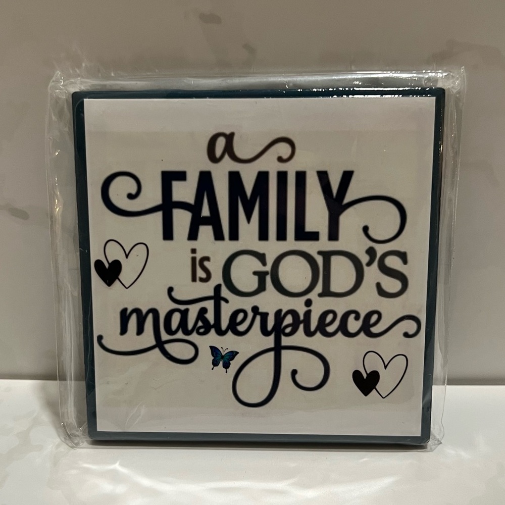NEW! Inspirational Faith & Family Graphic Coaster